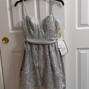 Dressy gray lace dress